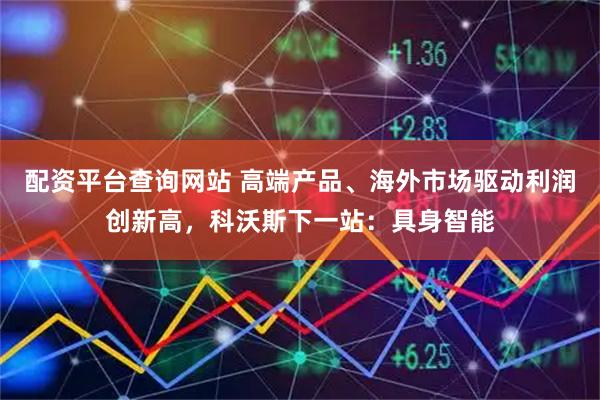 配资平台查询网站 高端产品、海外市场驱动利润创新高，科沃斯下一站：具身智能