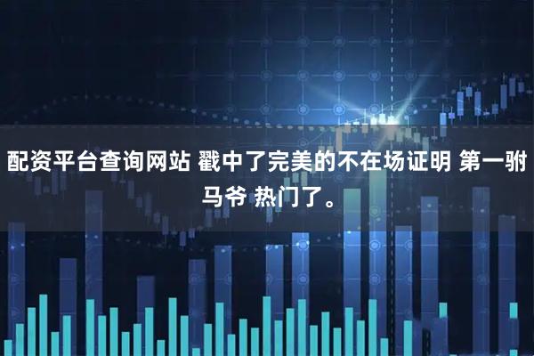 配资平台查询网站 戳中了完美的不在场证明 第一驸马爷 热门了。